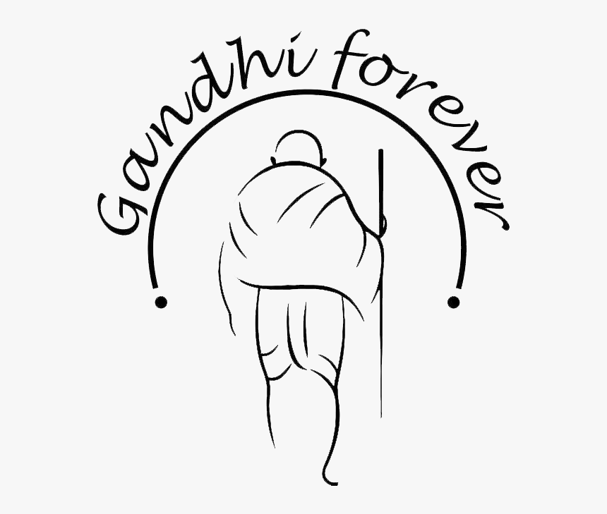 Gandhiji Sketch - Gandhiji Related Drawing, HD Png Download, Free Download