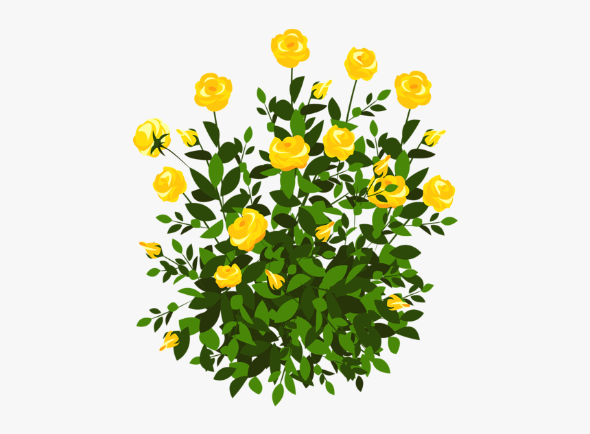 Yellow Rose Bush Png - Flower Bush Clipart, Transparent Png, Free Download