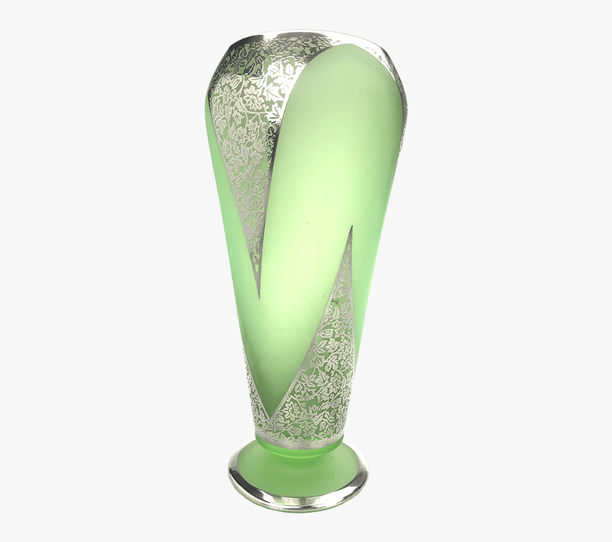 Tiffin Green Satin Glass Dahlia Vase With Rockwell - Trophy, HD Png Download, Free Download