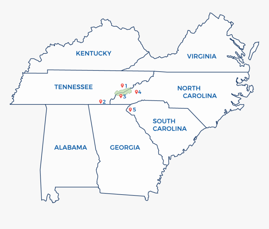 South Carolina And Tennessee Map, HD Png Download, Free Download