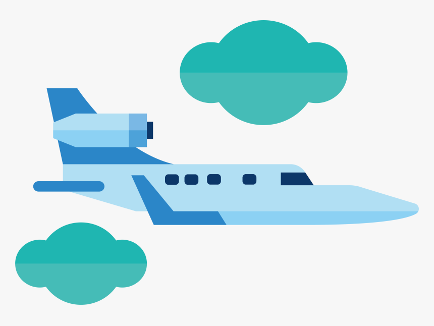 Aircraft Clip Art In The Clouds - Aeroplane In The Clouds Clipart, HD Png Download, Free Download