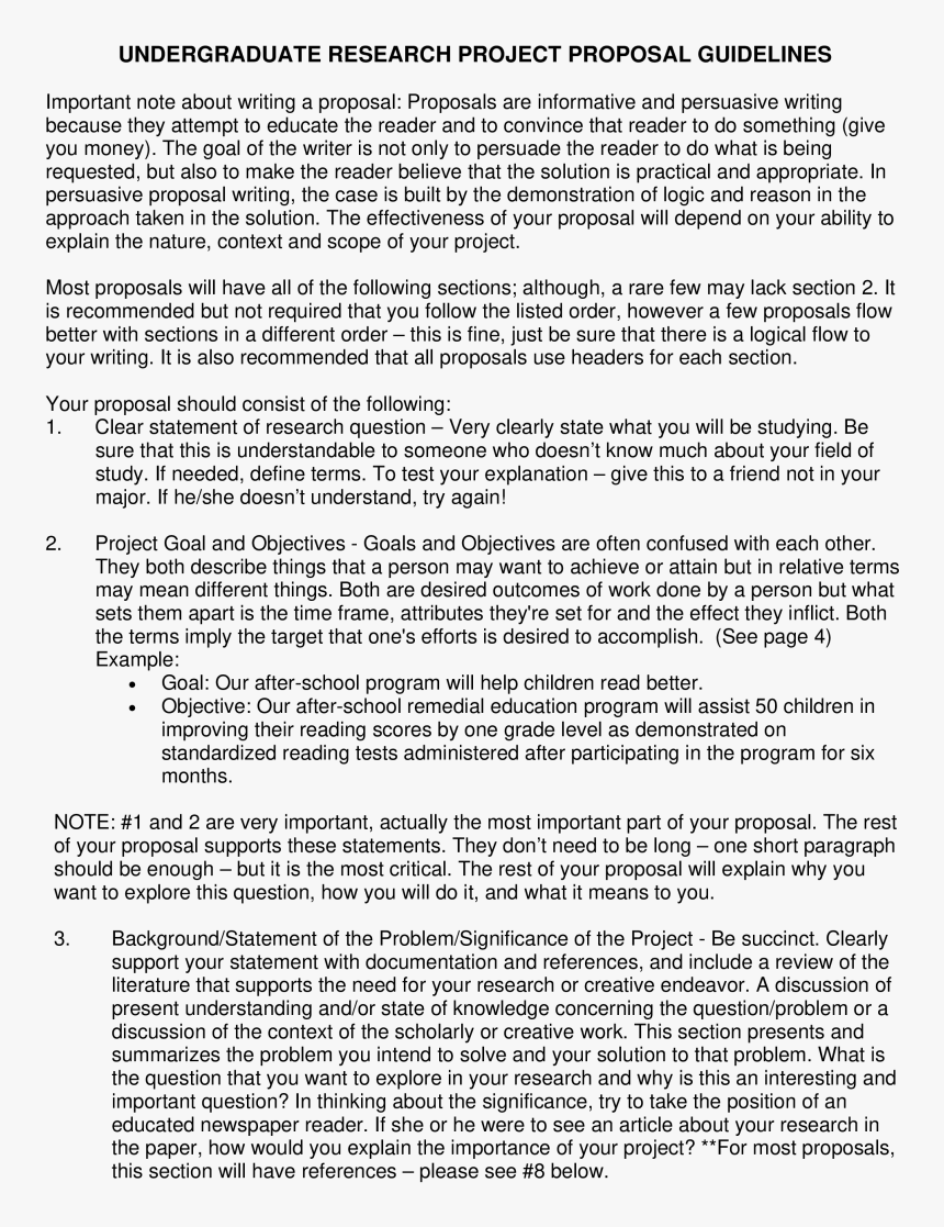 Writing Undergraduate Research Proposal Example, HD Png Download, Free Download