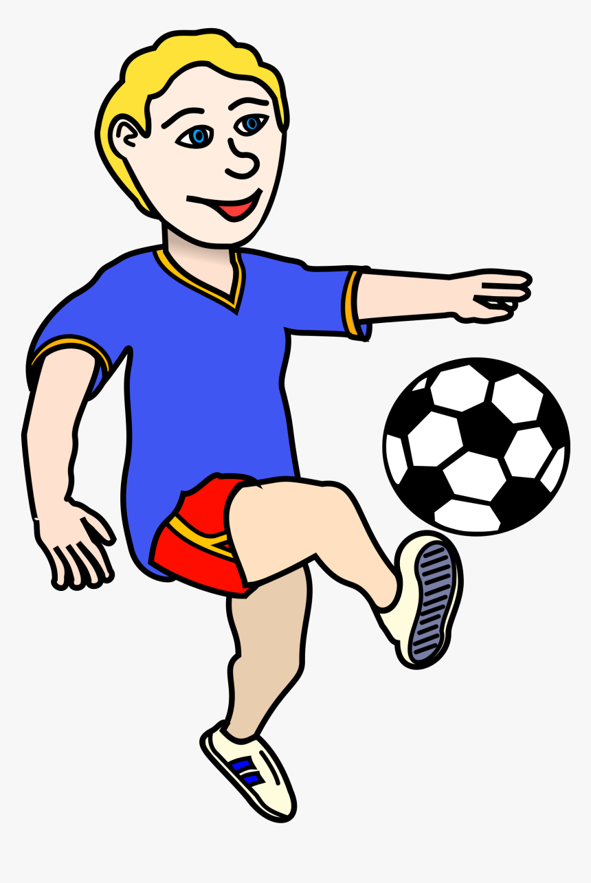 Soccer Playing Boy Coloured - Football Playing Clipart Png, Transparent Png, Free Download