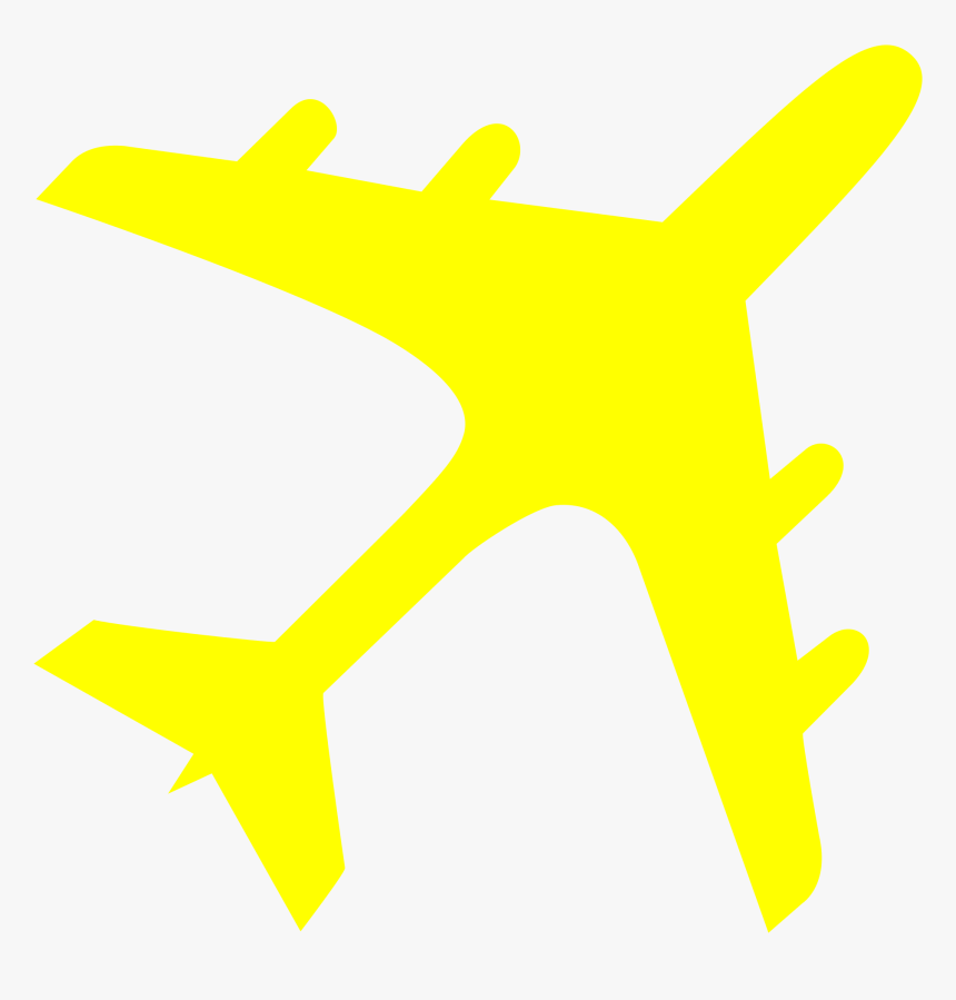 Jet Clipart Yellow - Airplane Silhouette, HD Png Download, Free Download