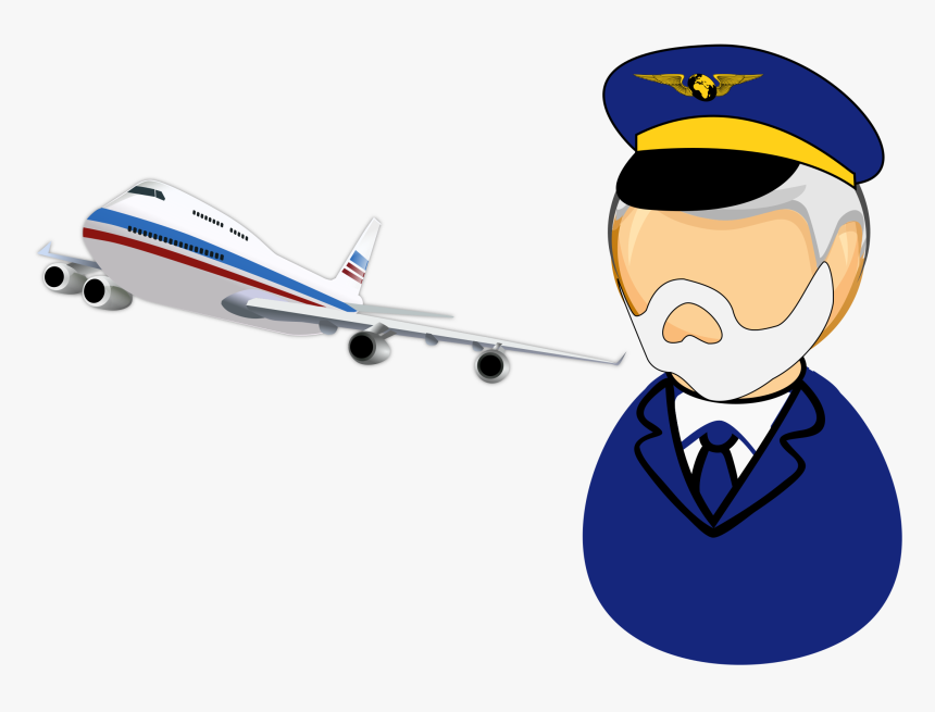 Airplane Clip Airliner - Airplane Pilot Clip Art, HD Png Download, Free Download