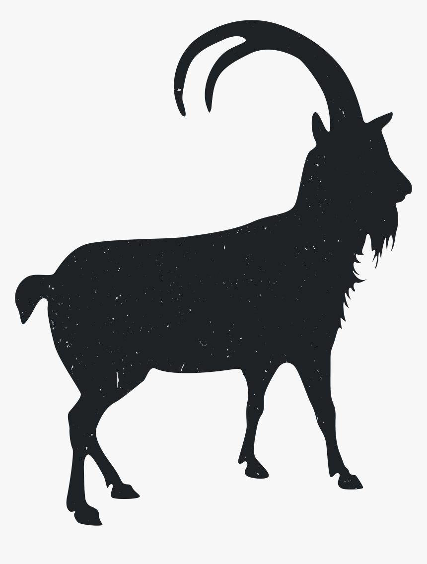 Clip Art Black And White Animal - Transparent Goat Silhouette Png, Png Download, Free Download