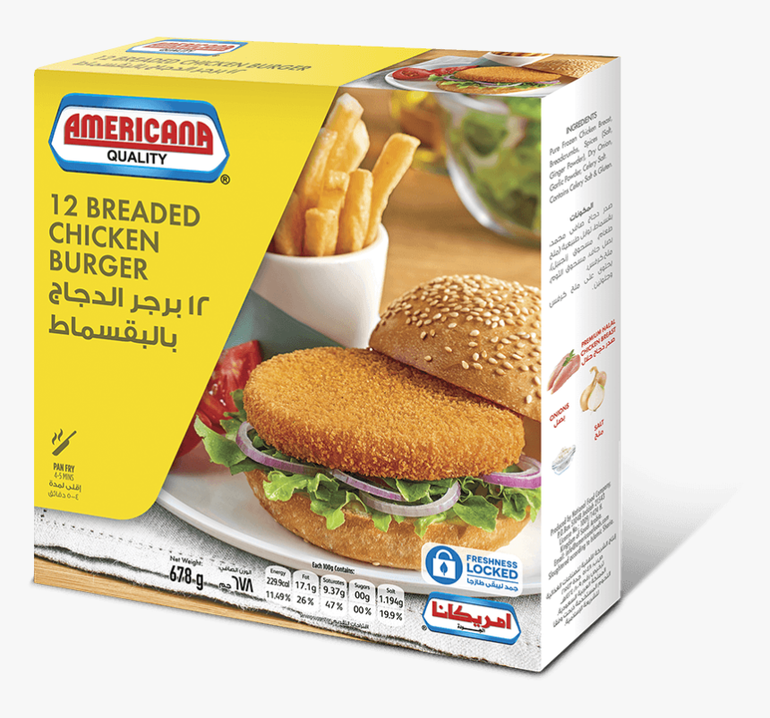 Americana Breaded Chicken Burger, HD Png Download, Free Download