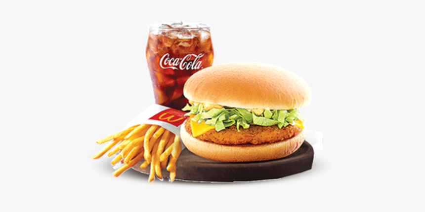 Spicy Chicken Burger With Cheese Meal - Chicken Burger With Spicy And Cheese, HD Png Download, Free Download