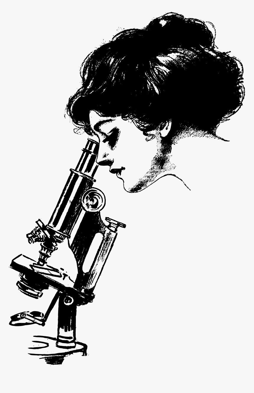 Lady And Microscope, HD Png Download, Free Download