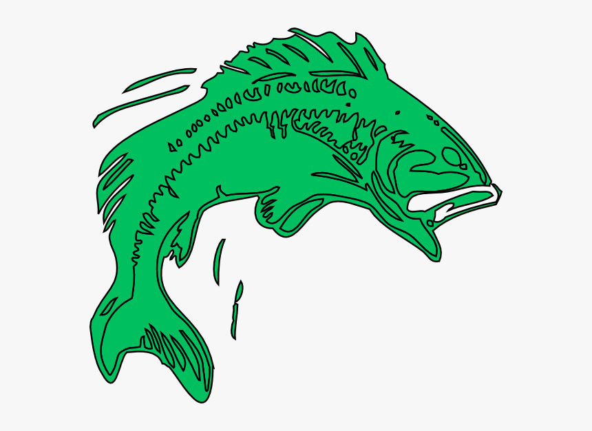 Largemouth Bass Bass Fishing Clip Art - Big Mouth Bass Drawing, HD Png Download, Free Download