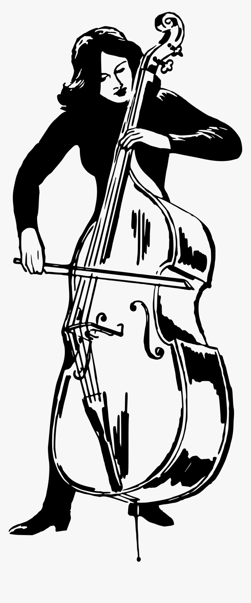 Double Bass Clip Arts - Playing Double Bass Clipart, HD Png Download, Free Download