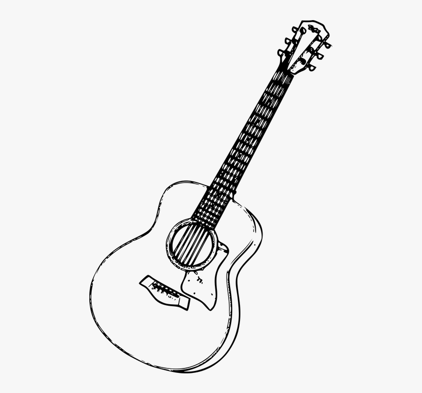 Acoustic Guitar Guitar Instrument Music Concert - Acoustic Guitar Drawing Png, Transparent Png, Free Download