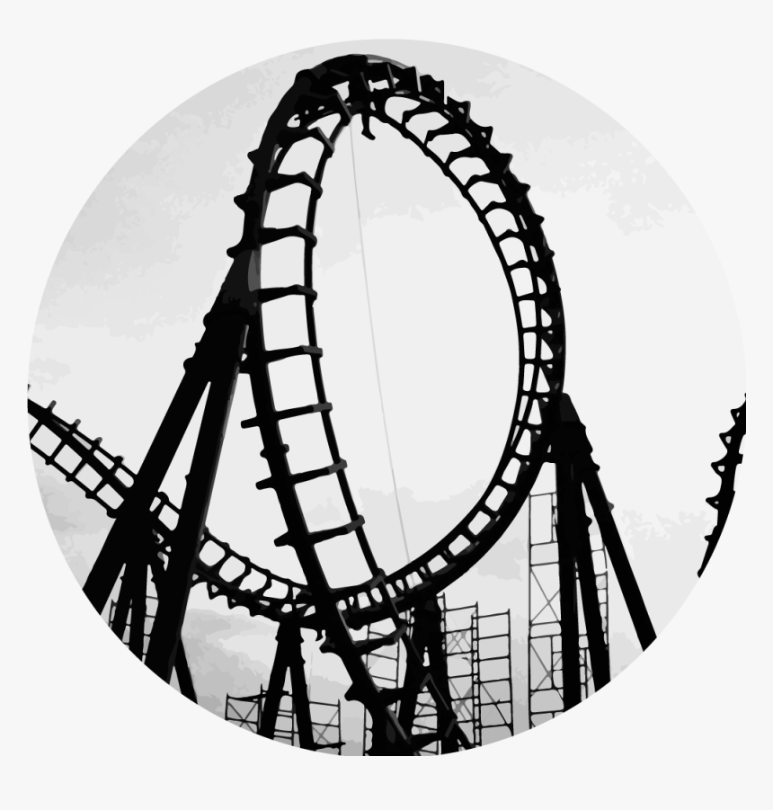 Roller Coaster Png - Black And White Roller Coaster Png, Transparent Png, Free Download