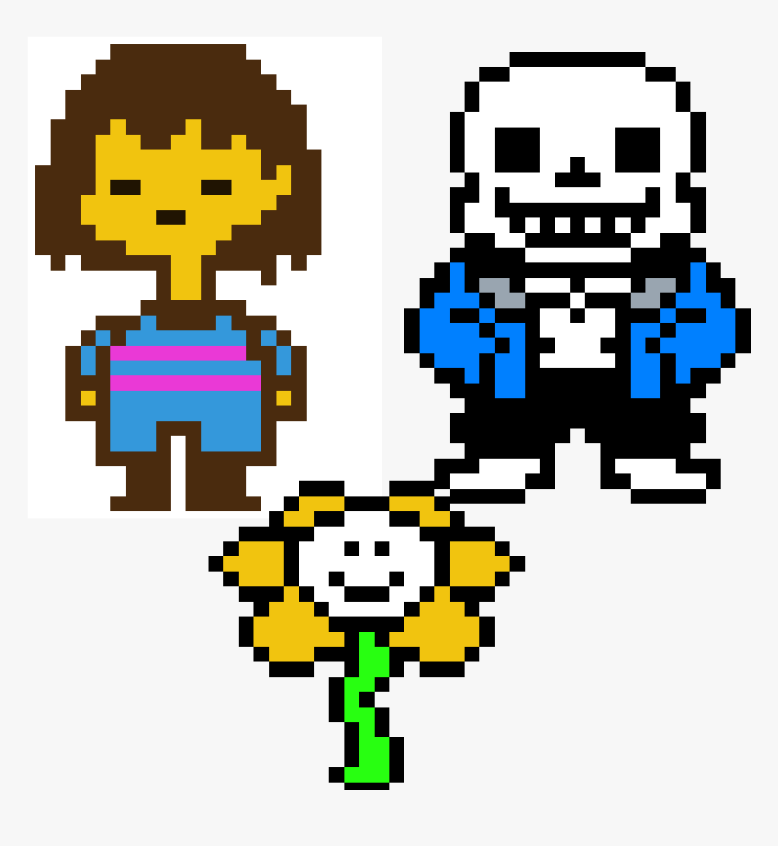 Frisk, Sans, And Flowey - Sans Sprite Png, Transparent Png, Free Download