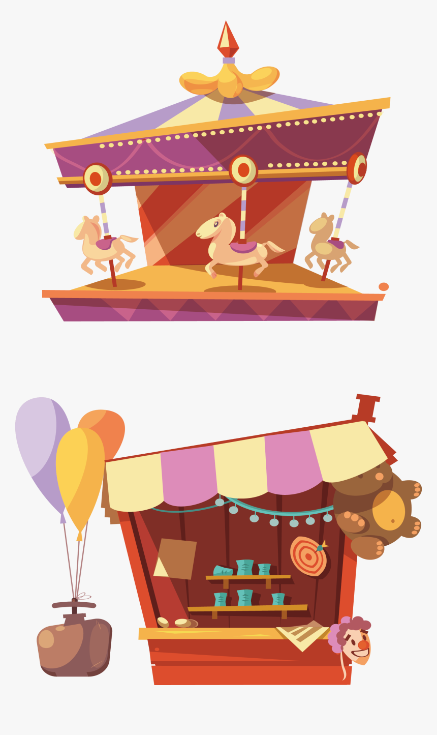 Transparent Carnival Rides Clipart - Amusing Park Cute Png, Png Download, Free Download