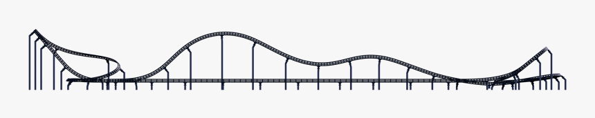 Roller Coaster Track In A Line, HD Png Download - kindpng