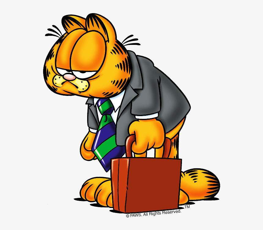 Garfield Holding Briefcase - Good Morning Monday Cartoon, HD Png Download, Free Download