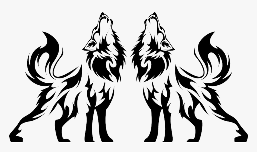 Wolf Howling Clipart Abeoncliparts Cliparts Vectors - Tribal Wolf Howling Silhouette, HD Png Download, Free Download