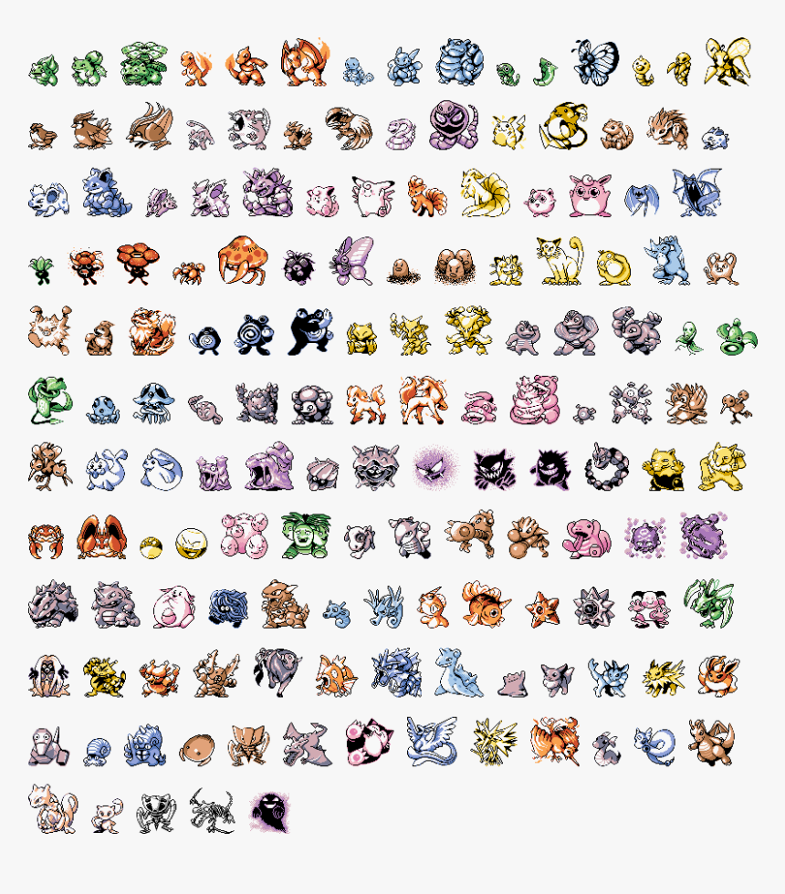 Colored Pokemon Red Blue Sprites, HD Png Download, Free Download