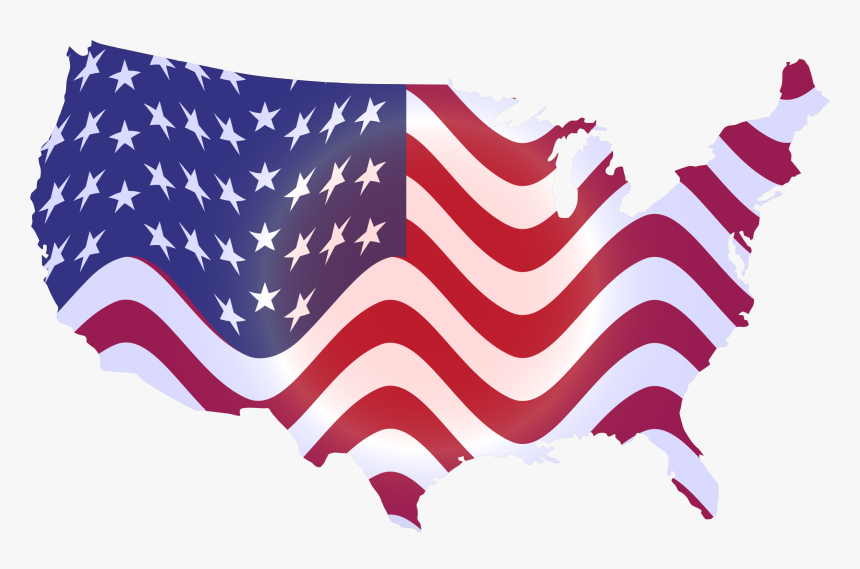 America Vector Wavy - Wavy Usa Flag Map, HD Png Download, Free Download
