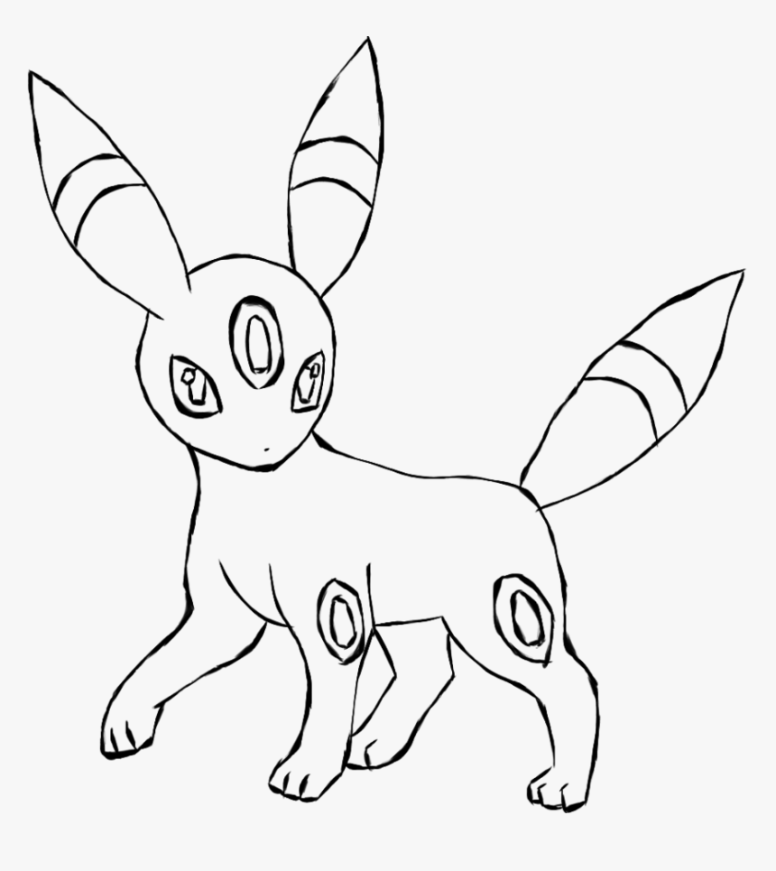 Pokemon Umbreon Coloring Pages - Umbreon Black And White, HD Png Download, Free Download