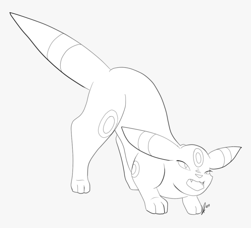 Pokemon Umbreon Coloring Pages - Baby Umbreon Line Art, HD Png Download, Free Download