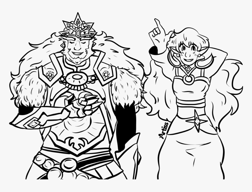 Lineart Commission Of Hyrule Warriors Ganondorf With - Cartoon, HD Png Download, Free Download