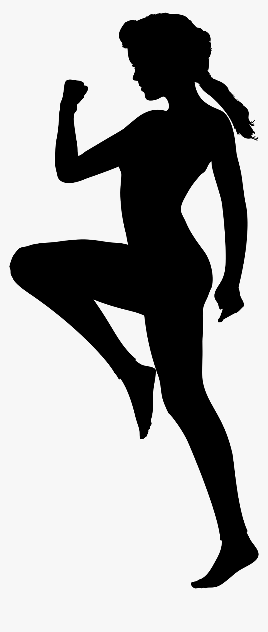 Physical Exercise Woman Silhouette Physical Fitness - Woman Silhouette Working Out, HD Png Download, Free Download