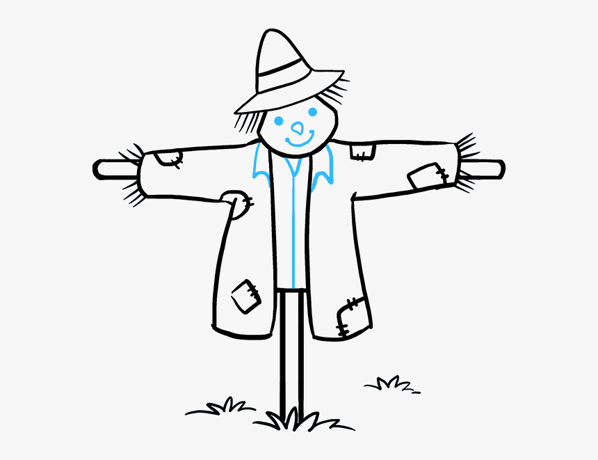 How To Draw Scarecrow - Drawing Of A Scarecrow, HD Png Download, Free Download