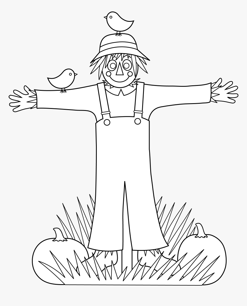 Scarecrow Clipart Outline, HD Png Download, Free Download