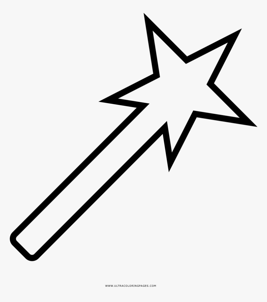 Magic Wand Coloring Page, HD Png Download, Free Download