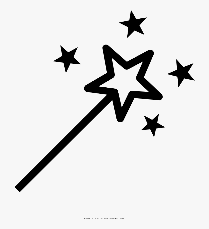 Magic Wand Coloring Page - 4 Star Logo Png, Transparent Png, Free Download