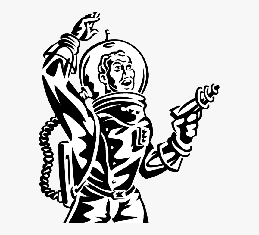 Vector Illustration Of Science Fiction Space Astronaut - Science Fiction Clip Art, HD Png Download, Free Download