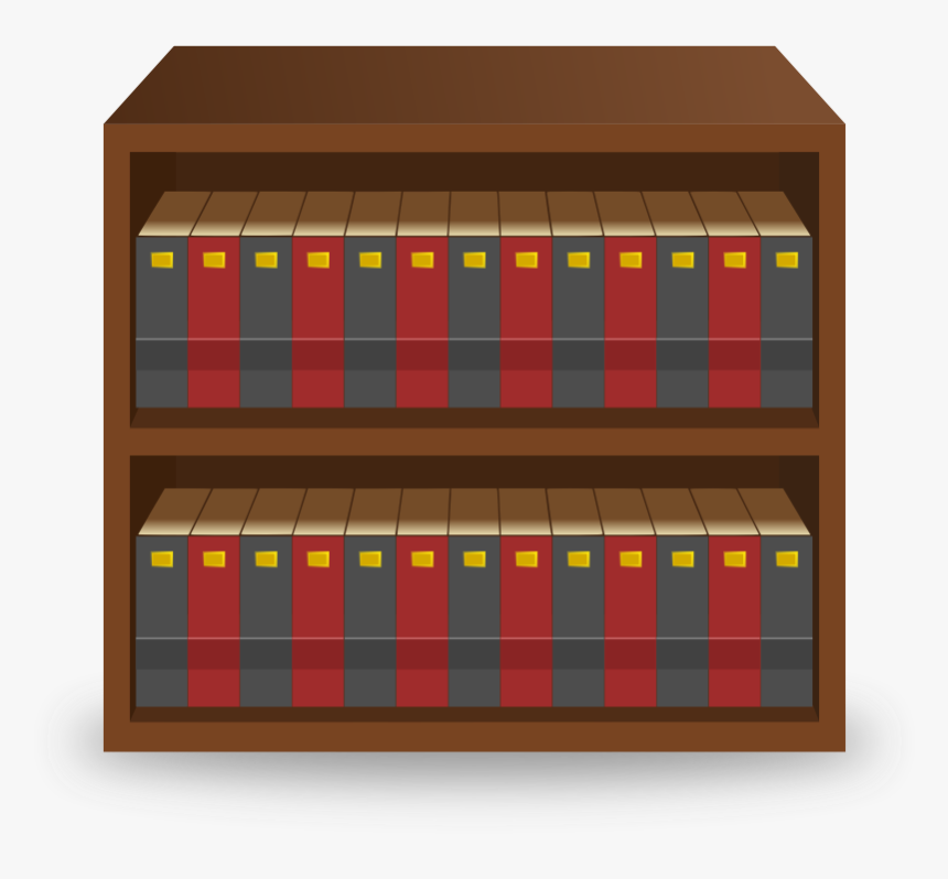 Clipart - Wooden Bookcase - Sprite Bookshelf - Png - Icon Png Lemari Buku, Transparent Png, Free Download