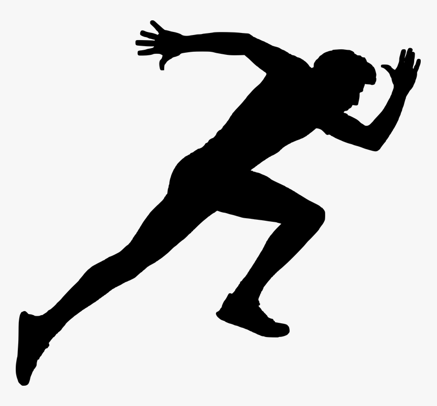 Sprint Long-distance Running Track & Field - Cartoon Transparent Silhouette Running, HD Png Download, Free Download