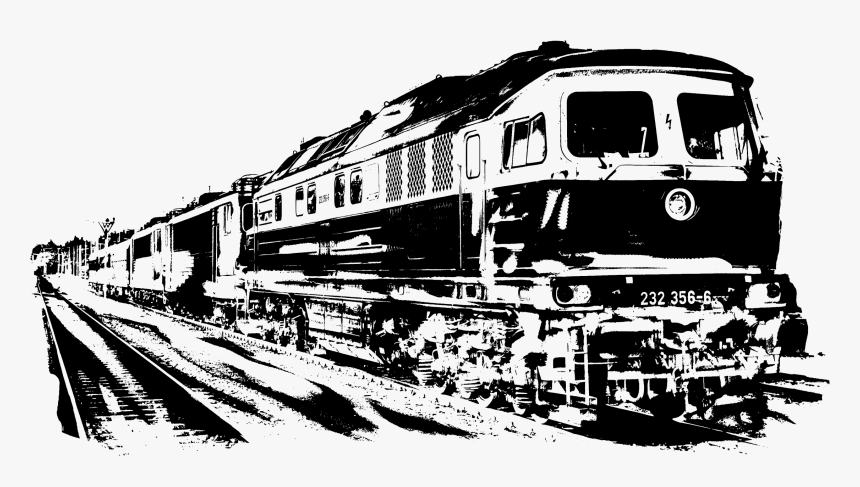 Monochrome Photography,rolling Stock,track - Diesel Trains Clipart, HD Png Download, Free Download