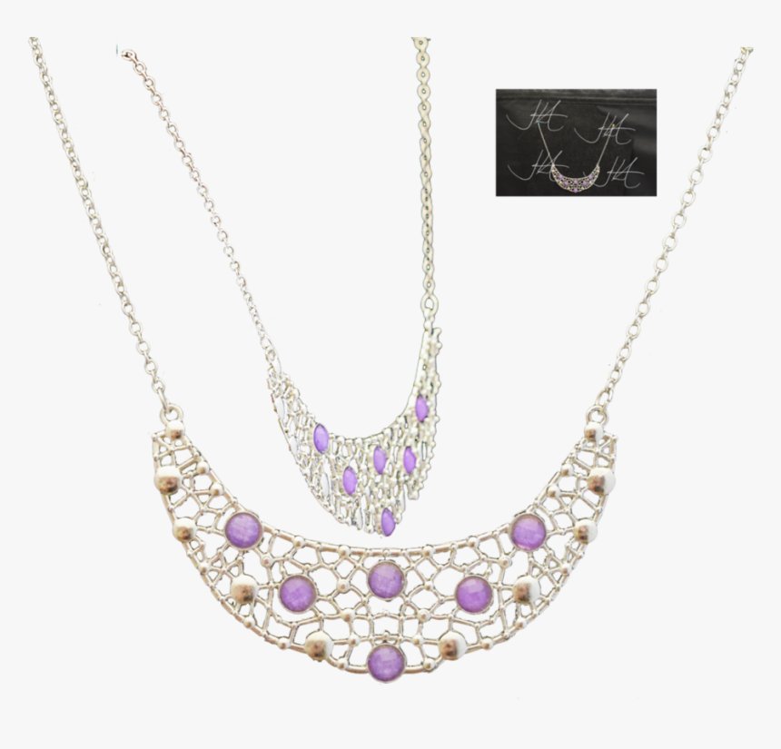 Purple Gem Silver Necklace - Necklace, HD Png Download, Free Download