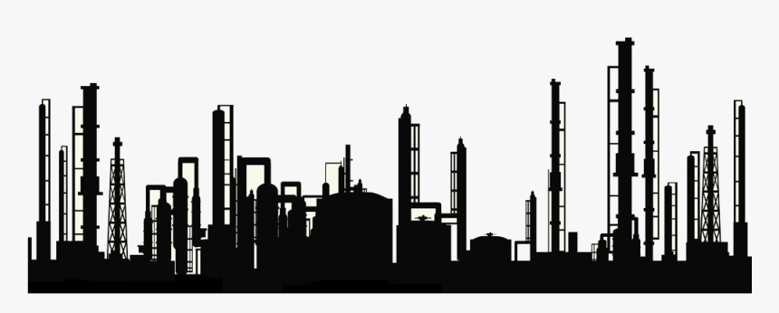 Refinery Pipe Oil Silhouette Factory Free Transparent - Oil Refinery Silhouette Png, Png Download, Free Download