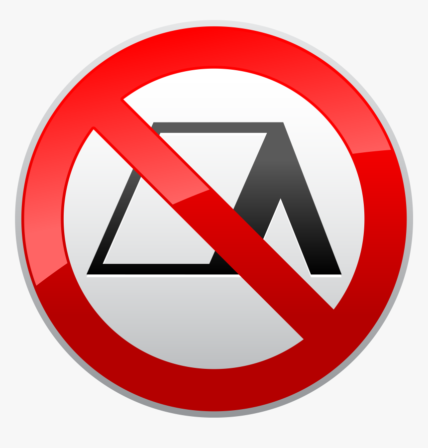 No Camping Prohibition Sign Png Clipart - No Parking Sign Transparent Background, Png Download, Free Download