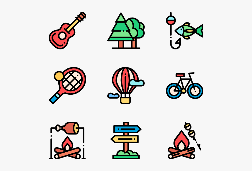 Camp Vector Night Camping - Kids Icon Png, Transparent Png, Free Download