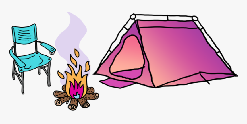Clipart Tent Campsite - Pink Camping Tent Cartoon, HD Png Download, Free Download