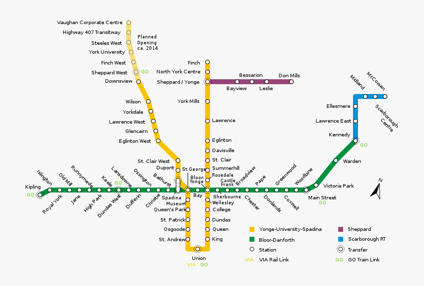 Toronto Subway Track Map, HD Png Download, Free Download