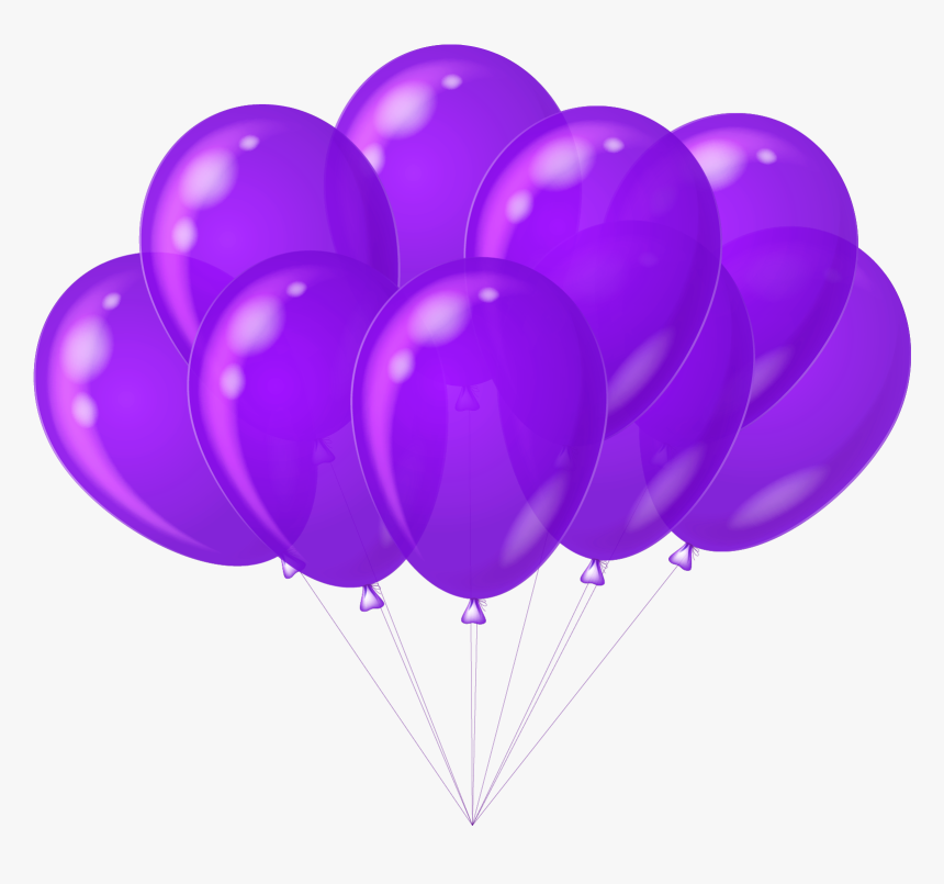Balloon Clipart Purple Heart - Purple Balloons Clipart, HD Png Download, Free Download