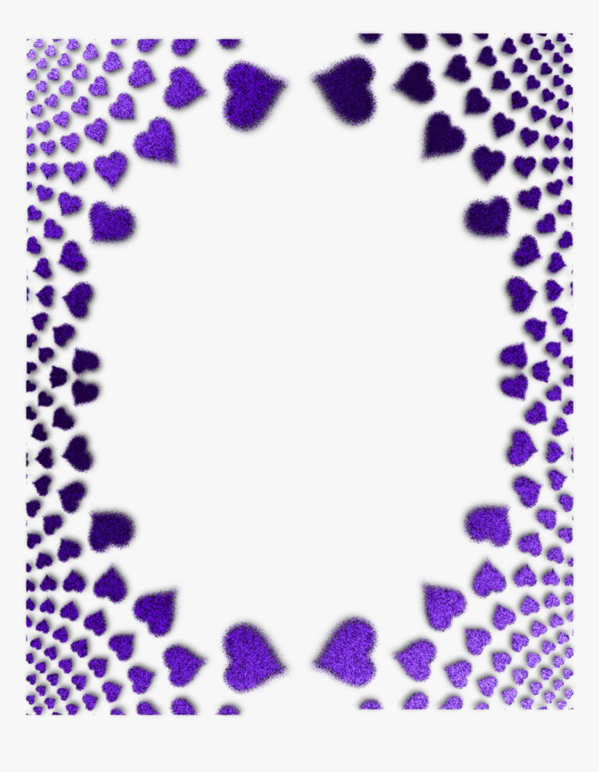 Lights Clipart Purple Heart - Design Purple Border Frame, HD Png Download, Free Download