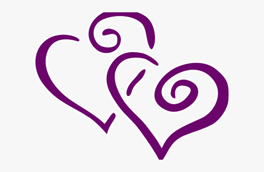 Dark Clipart Purple Heart - Wedding Clipart Purple, HD Png Download, Free Download