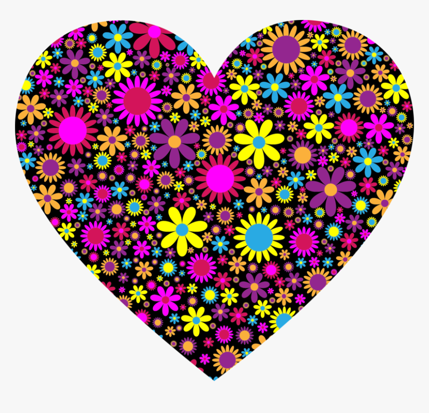 Purple,heart,magenta - Background With Flower Colorful, HD Png Download, Free Download