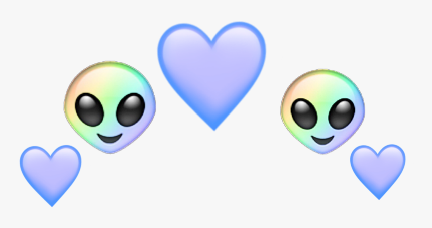 #alien #heart #emoji #rainbow #blue #aesthetic #pastelcolors - Emojis Alien Blue Png, Transparent Png, Free Download