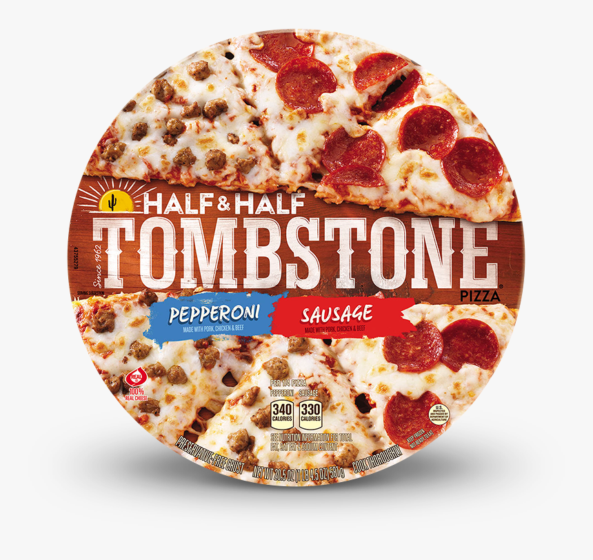 Tombstone Half & Half Pepperoni And Sausage Pizza , - Pepperoni Pizza Tombstone, HD Png Download, Free Download