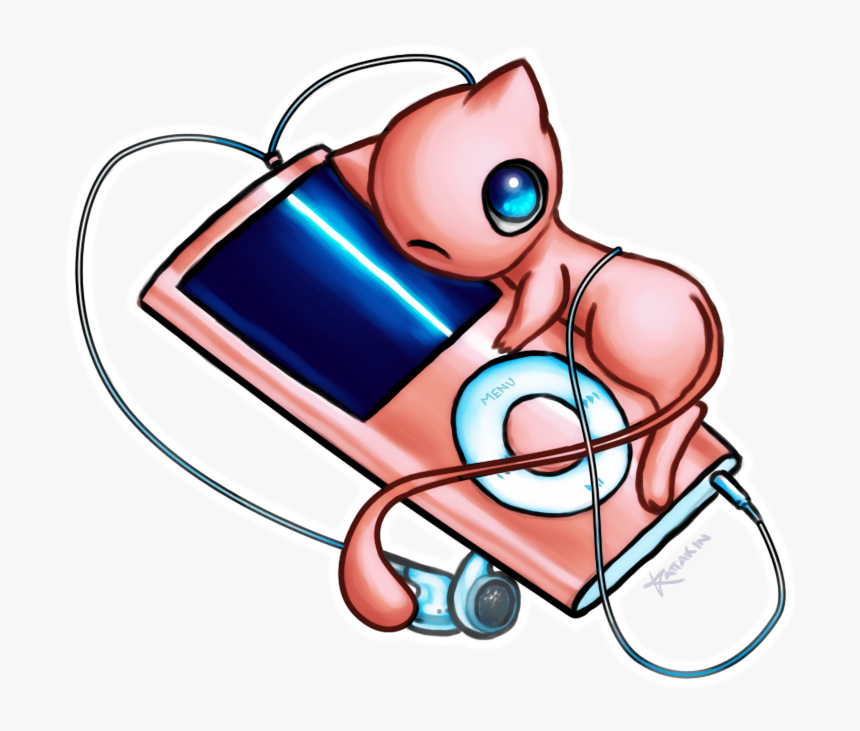 Mew The Pokemon Images Mew With An Ipod Hd Wallpaper - Legendary Cute Kawaii Pokemon, HD Png Download, Free Download