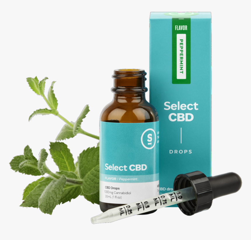 Select Cbd Drops Peppermint 1000mg Human Tincture - Cbd Select, HD Png Download, Free Download